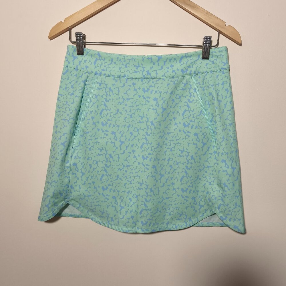 Vineyard Vines Printed Athletic Skort sz 4 Green Blue Preppy Tennis Golf